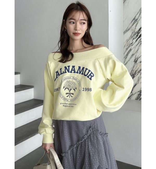 dazzlin「【CALNAMURコラボ】カルミアプリント オフショルダー プルオーバー」|スウェット・ジャージ|