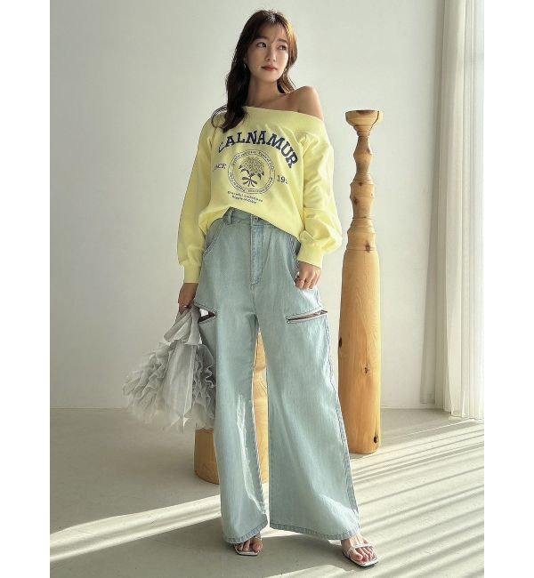 dazzlin「【CALNAMURコラボ】カルミアプリント オフショルダー プルオーバー」|スウェット・ジャージ|