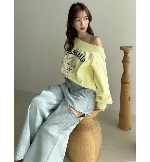 dazzlin「【CALNAMURコラボ】カルミアプリント オフショルダー プルオーバー」|スウェット・ジャージ|