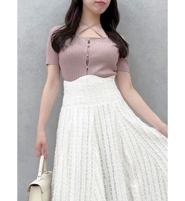 dazzlin「ワンショルレイヤードリブニット」|ニット・セーター|