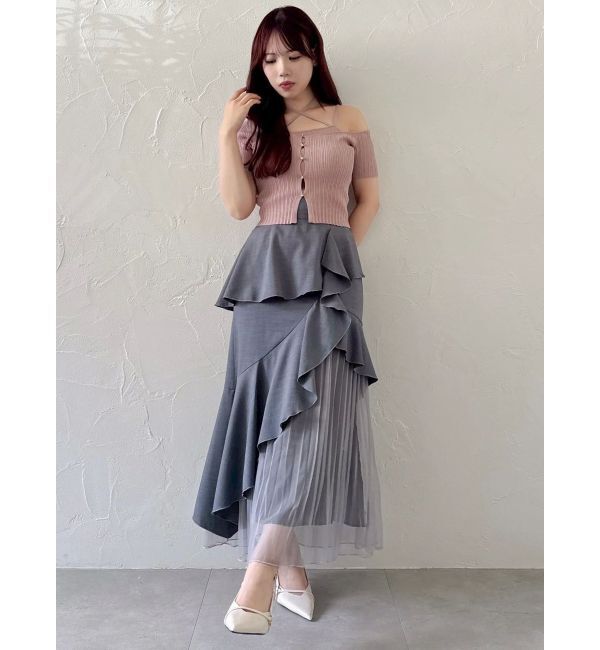 dazzlin「ワンショルレイヤードリブニット」|ニット・セーター|