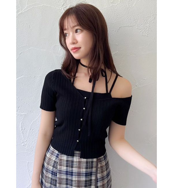 dazzlin「ワンショルレイヤードリブニット」|ニット・セーター|