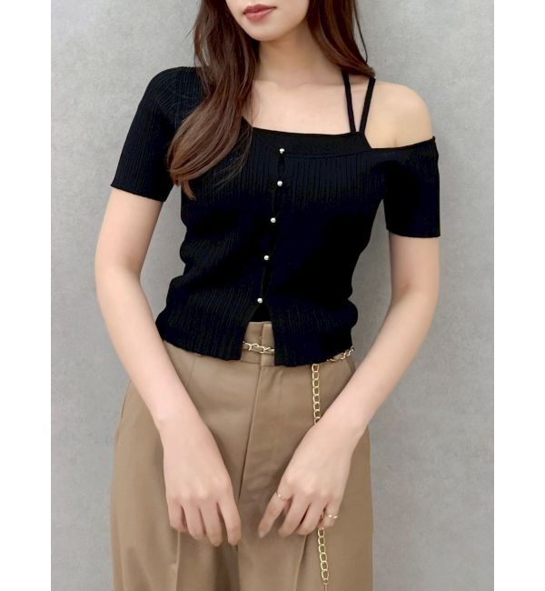 dazzlin「ワンショルレイヤードリブニット」|ニット・セーター|