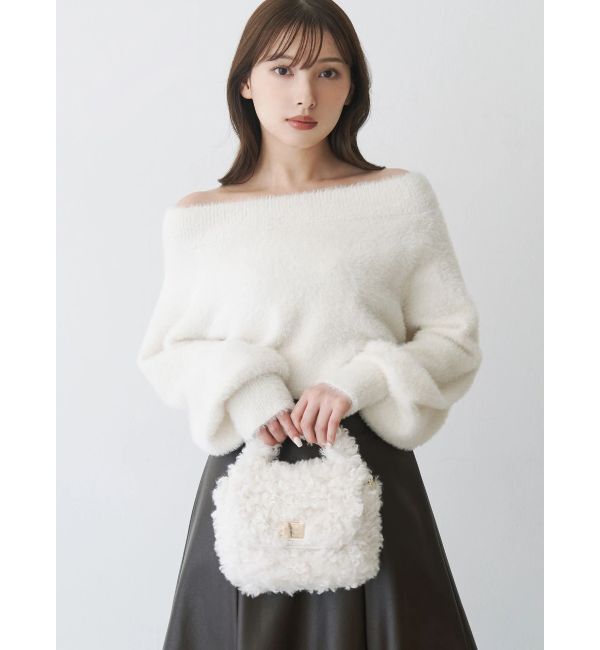 MERCURYDUO「【追加生産】ミニシャギーオフショルニット」|ニット・セーター|