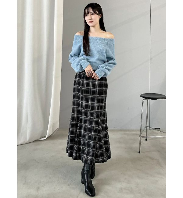 MERCURYDUO「【追加生産】ミニシャギーオフショルニット」|ニット・セーター|