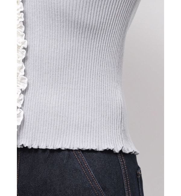 LAGUNAMOON「リブフリルカーデニットプルオーバー」|ニット・セーター|
