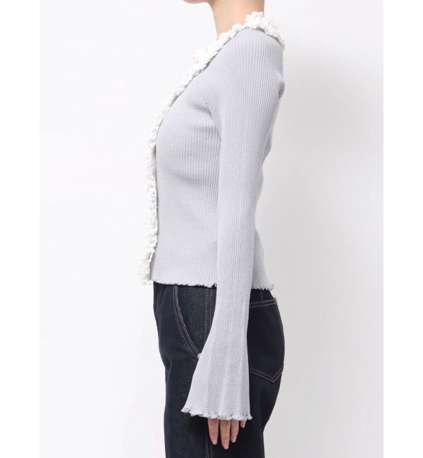 LAGUNAMOON「リブフリルカーデニットプルオーバー」|ニット・セーター|