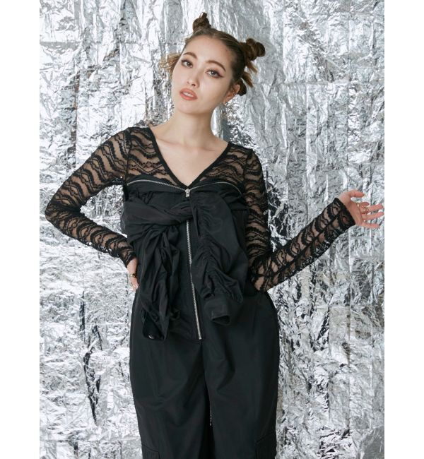 EVRIS「クロップドレーストップス」|Tシャツ・カットソー|