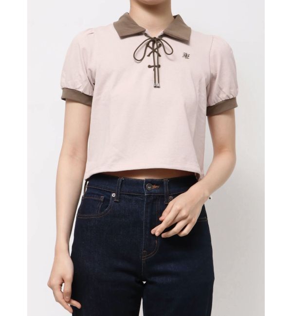 jouetie「レースアップポロトップス」|Tシャツ・カットソー|