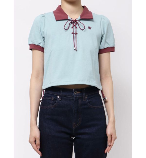 jouetie「レースアップポロトップス」|Tシャツ・カットソー|