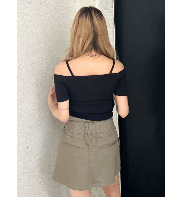 GYDA「ハーフスリーブカシュクールオフショルショートトップス」|Tシャツ・カットソー|