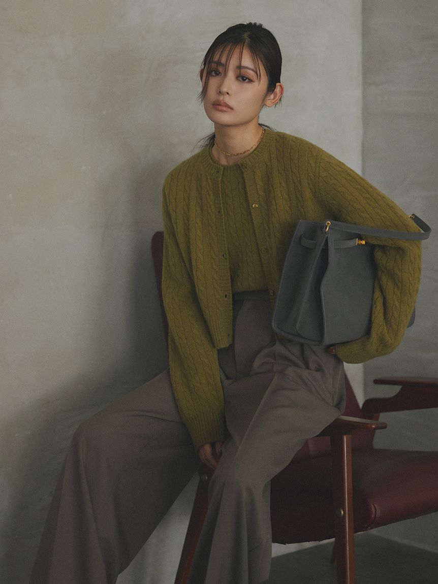 Mila Owen「ウエストベルトタックワイドパンツ」|チノ|