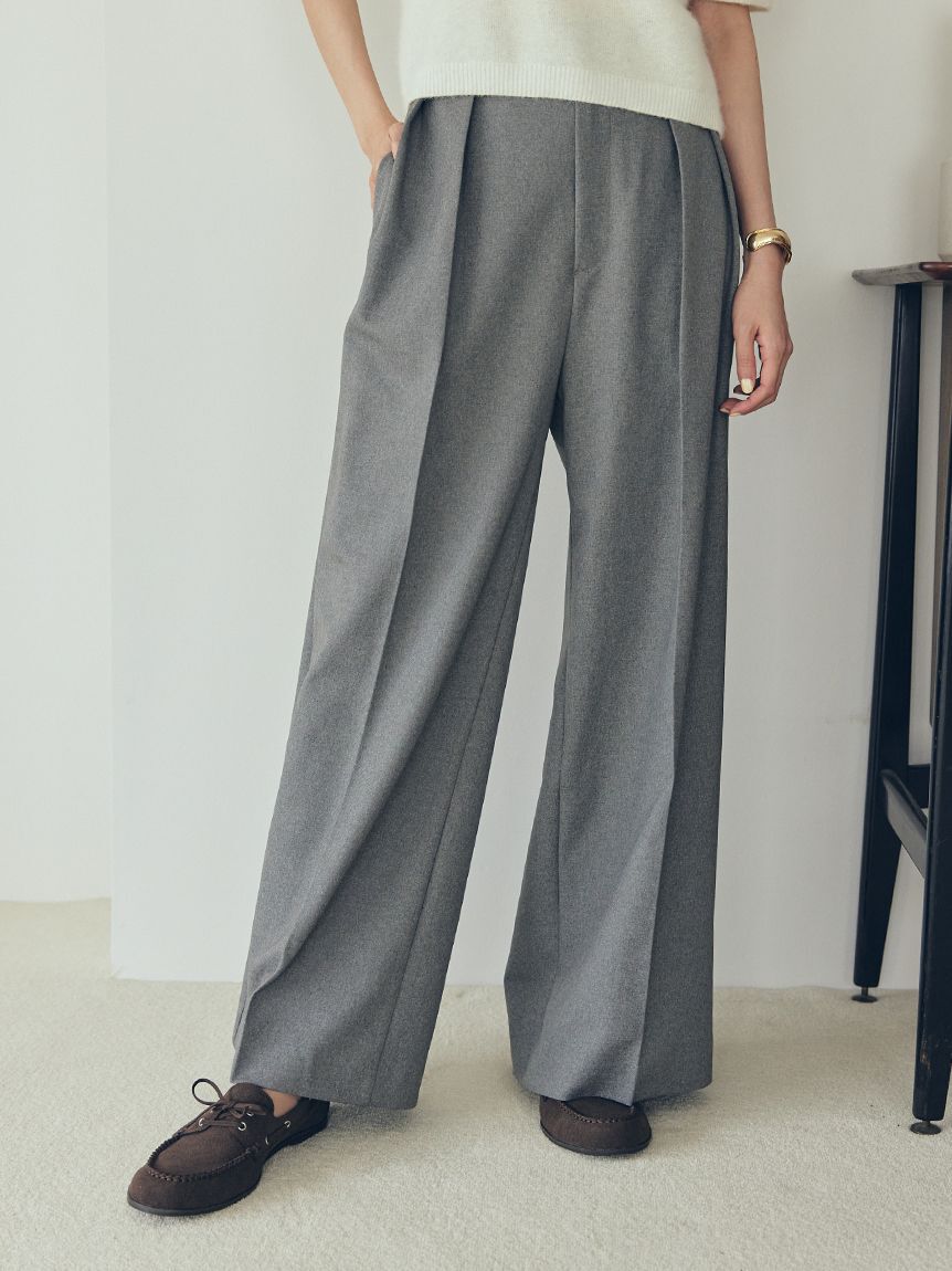 Mila Owen「ウエストベルトタックワイドパンツ」|チノ|