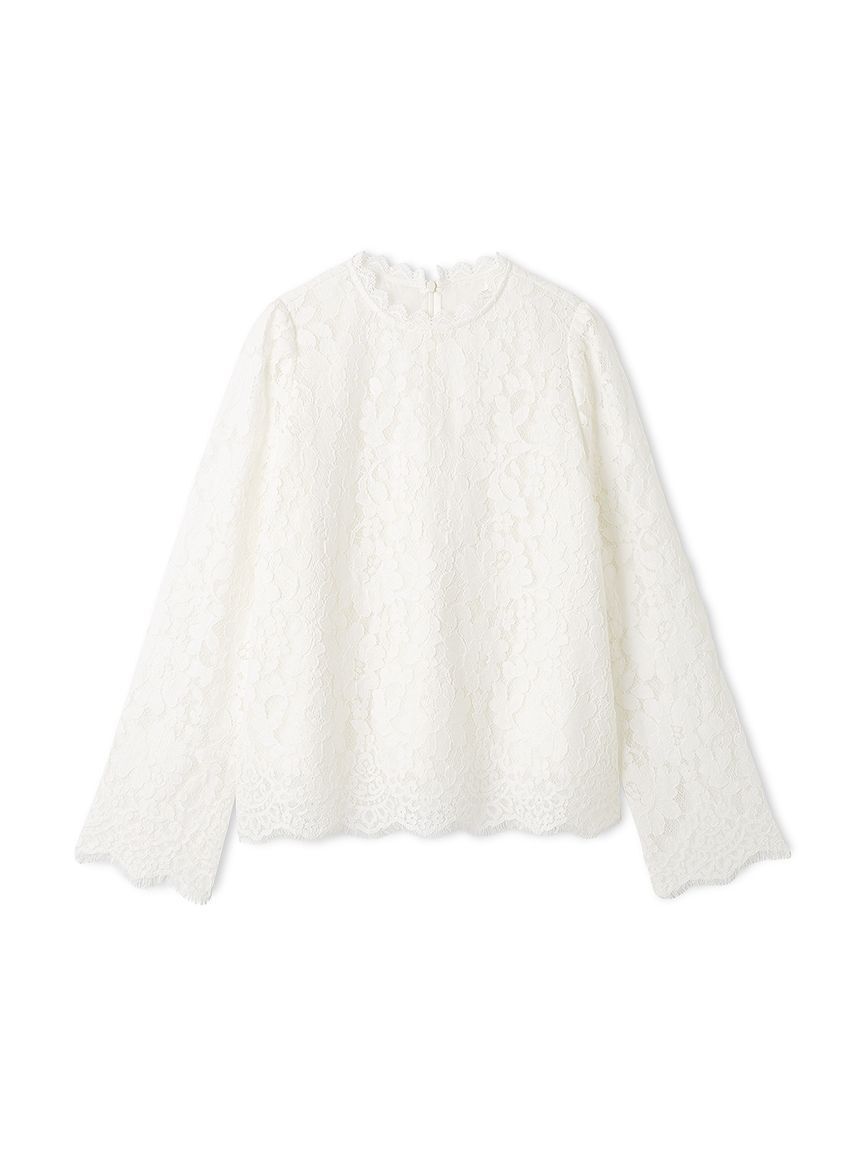 Mila Owen「スタンドカラーレースブラウス」|シャツ・ブラウス|WHT