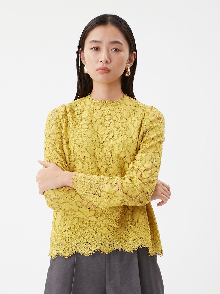 Mila Owen「スタンドカラーレースブラウス」|シャツ・ブラウス|