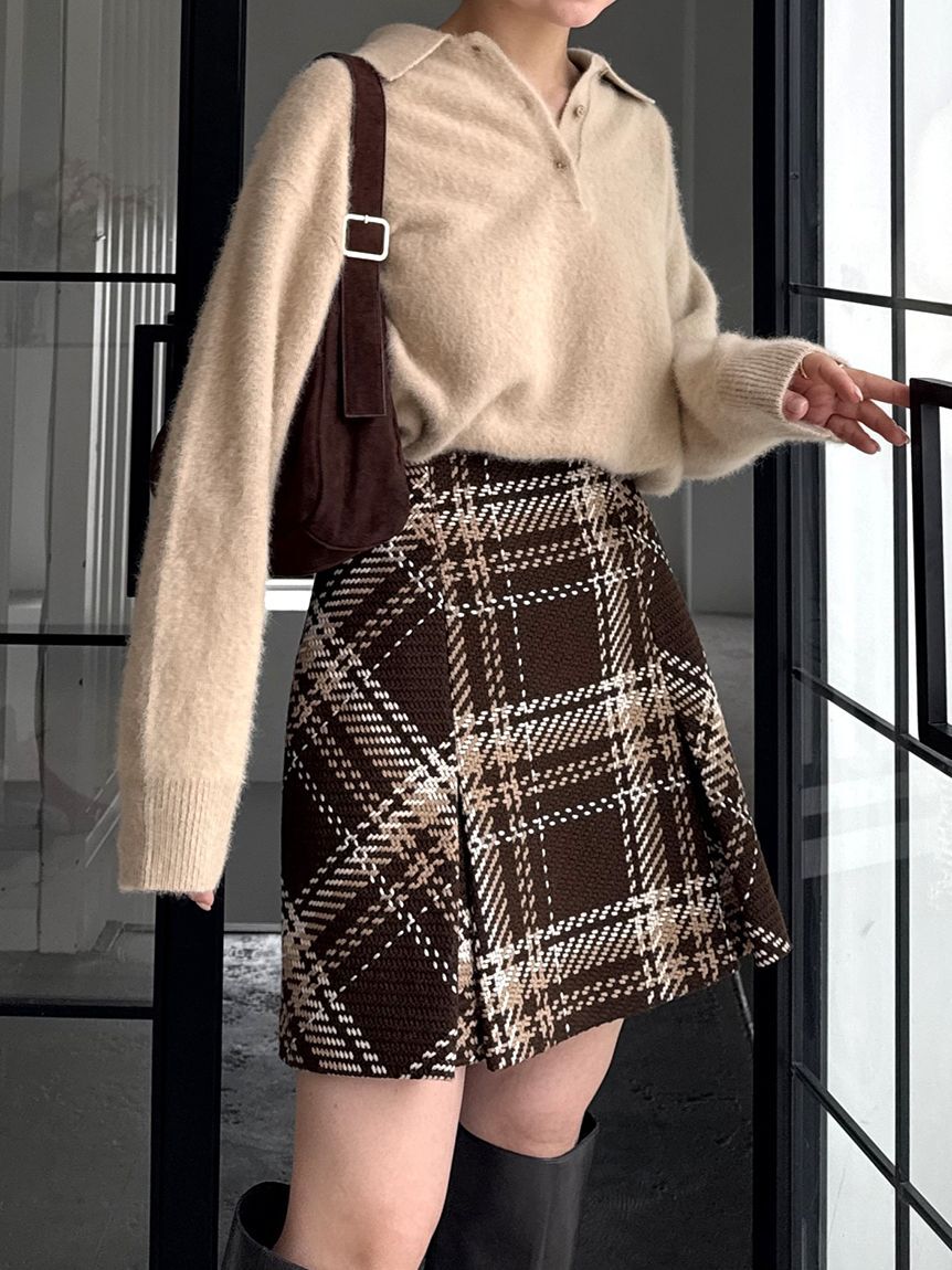 SNIDEL「【HIGH QUALITY】フォックスカシミヤニットポロ」|ニット・セーター|