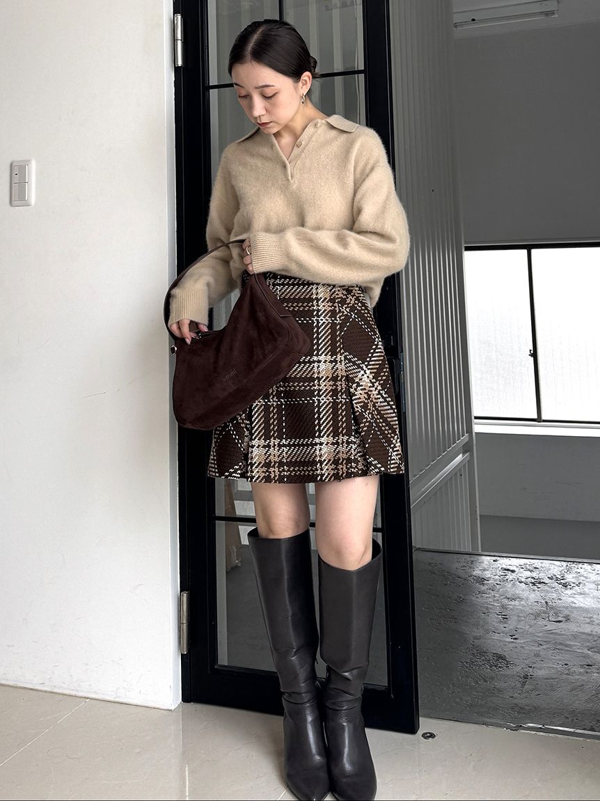 SNIDEL「【HIGH QUALITY】フォックスカシミヤニットポロ」|ニット・セーター|