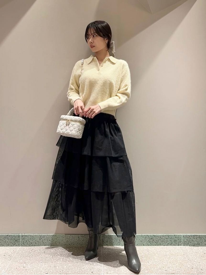 SNIDEL「【HIGH QUALITY】フォックスカシミヤニットポロ」|ニット・セーター|