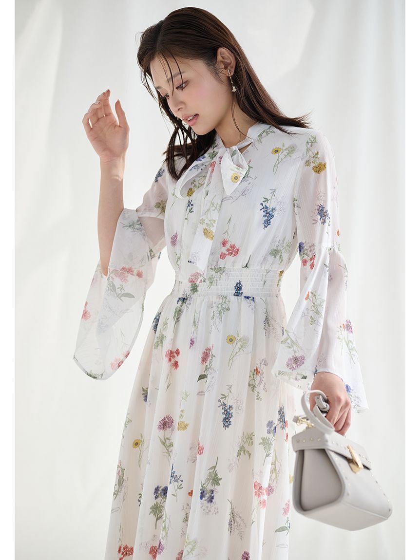 CELFORD「フラワープリントボウタイワンピース」|ワンピース|