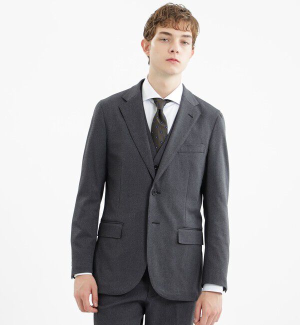 MACKINTOSH PHILOSOPHY「トロッター エクストラソリッドジャケット 2WAYピンヘッド調ストレッチ」|テーラードジャケット|チャコールグレー