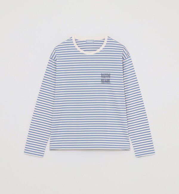 MACKINTOSH PHILOSOPHY「GREY LABEL シャープログ ロングスリーブボーダーTシャツ」|Tシャツ・カットソー|ブルー