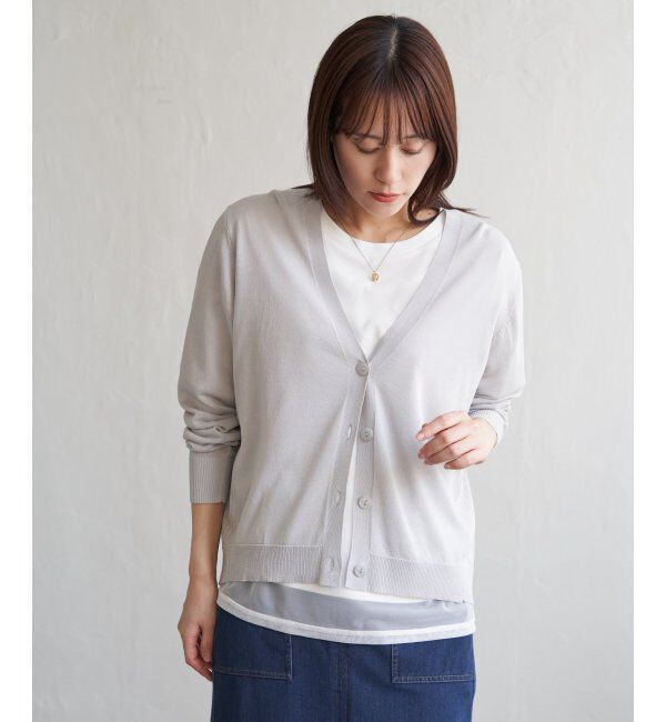 ikka「【洗濯機で洗える／接触冷感】針抜きシアーニットカーディガン【UVカット】」|その他|