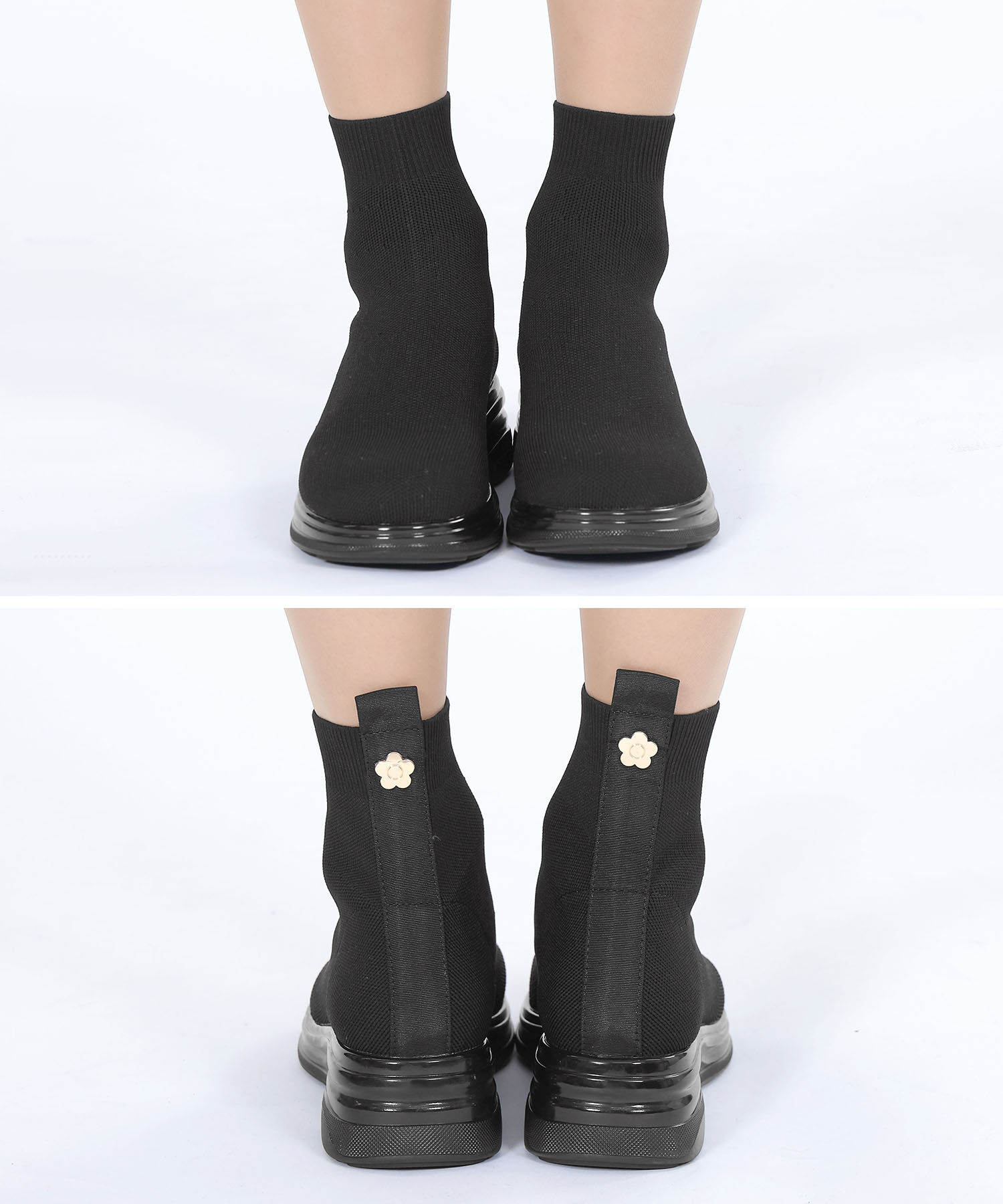 MARY QUANT「メタルデイジーニット ブーツ」|ショートブーツ|