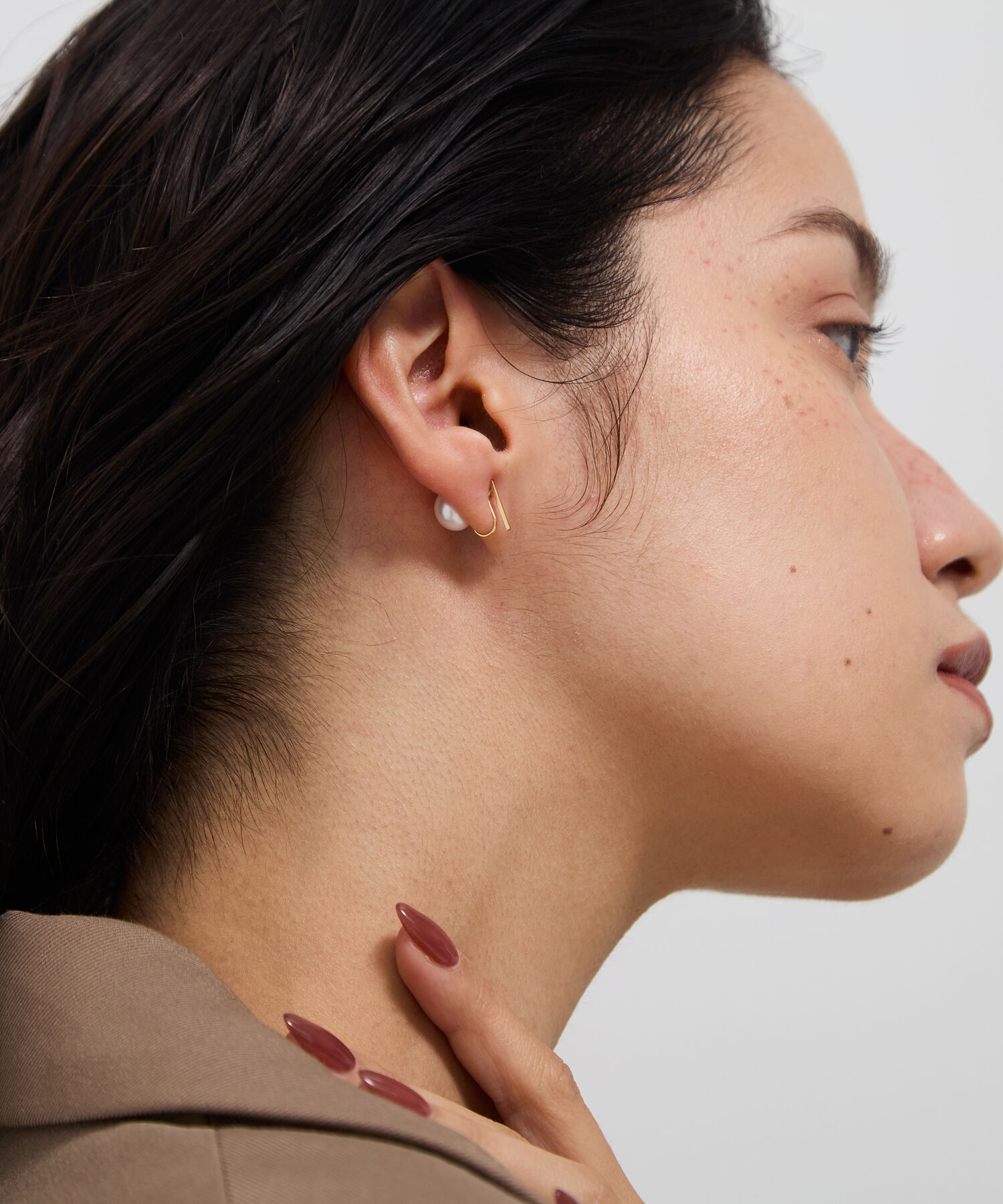 JUPITER「【シリーズ累計販売 1000点突破！】【K10】2way淡水パール&times;バーイヤリング/リバーシブル」|イヤリング|