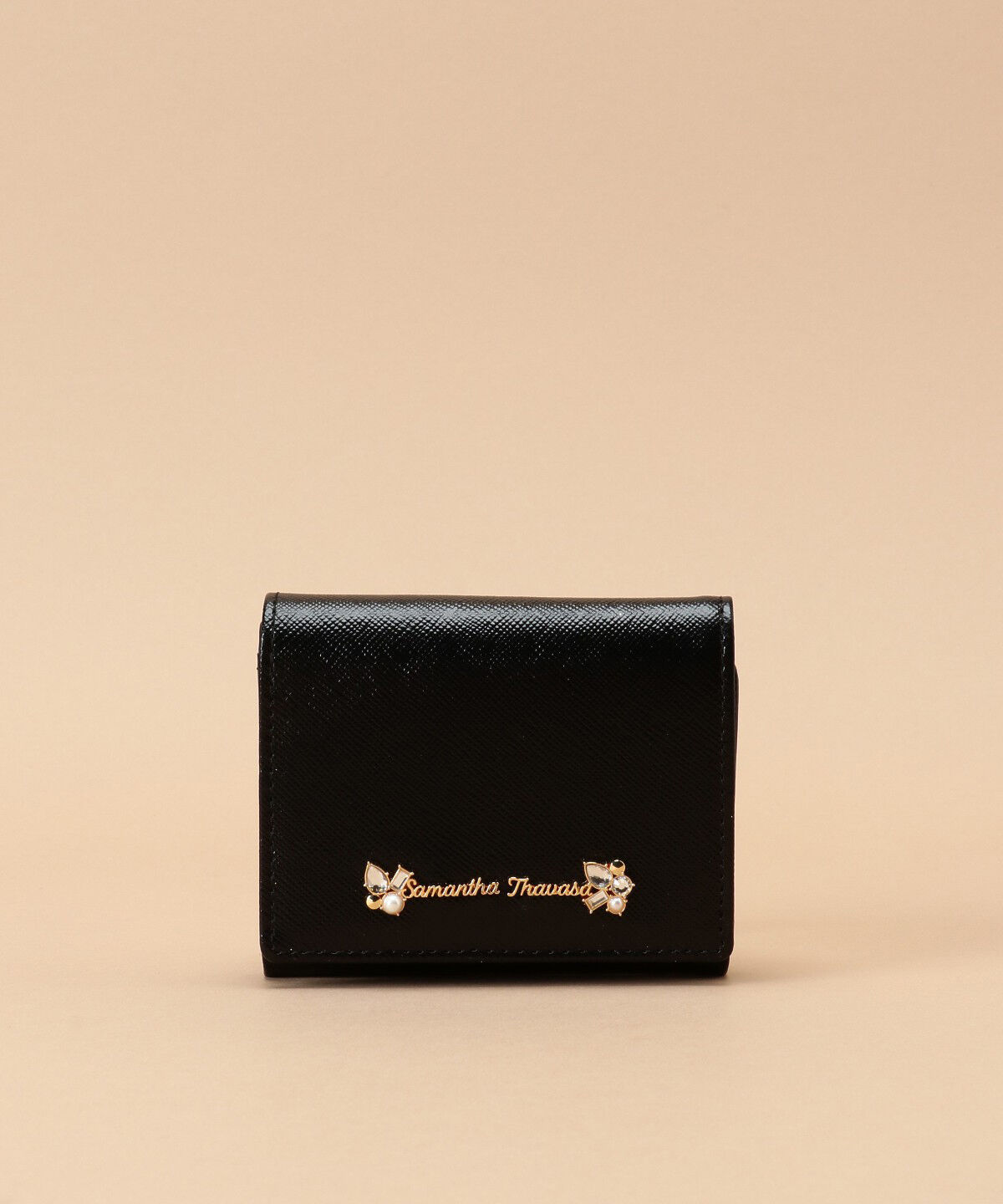 Samantha Thavasa「ラメレザービジュー ミニ財布」|財布|ブラック