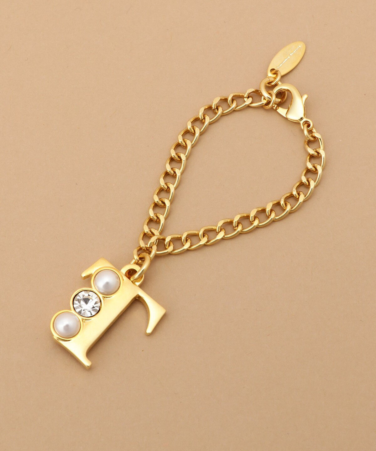 Samantha Thavasa「ビジューイニシャル バッグチャーム T」|チャーム・キーホルダー|ゴールド