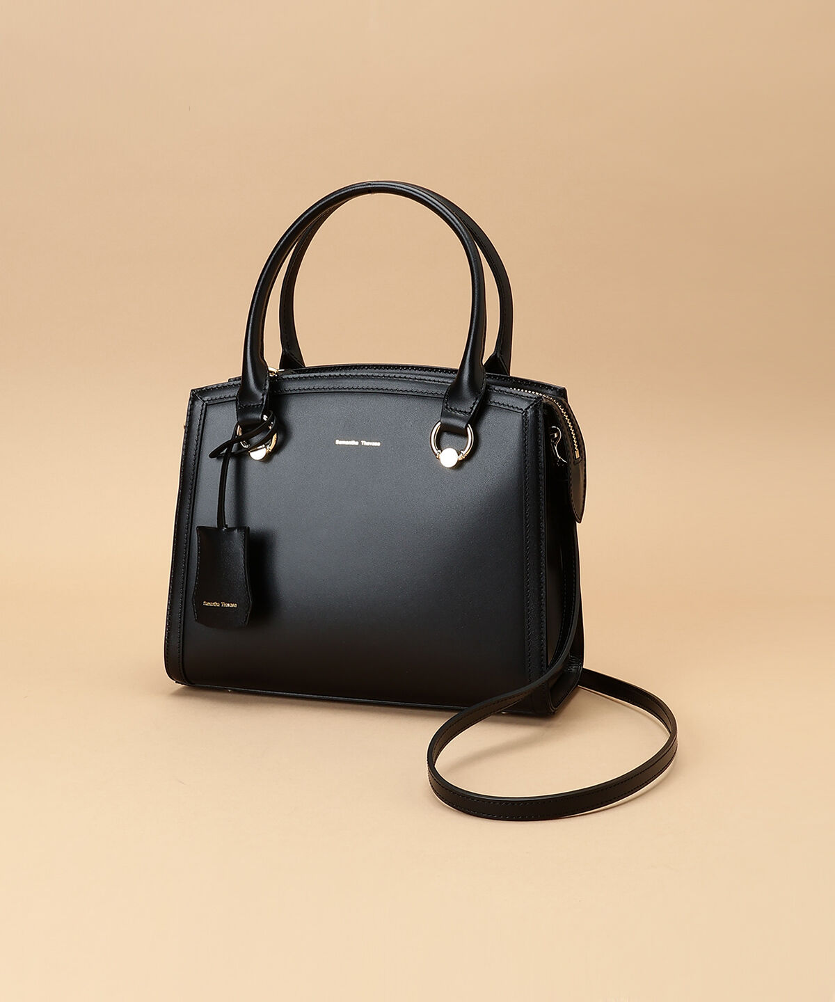 Samantha Thavasa「サークル金具デザイン レザースクエアバッグ 大サイズ」|ハンドバッグ|