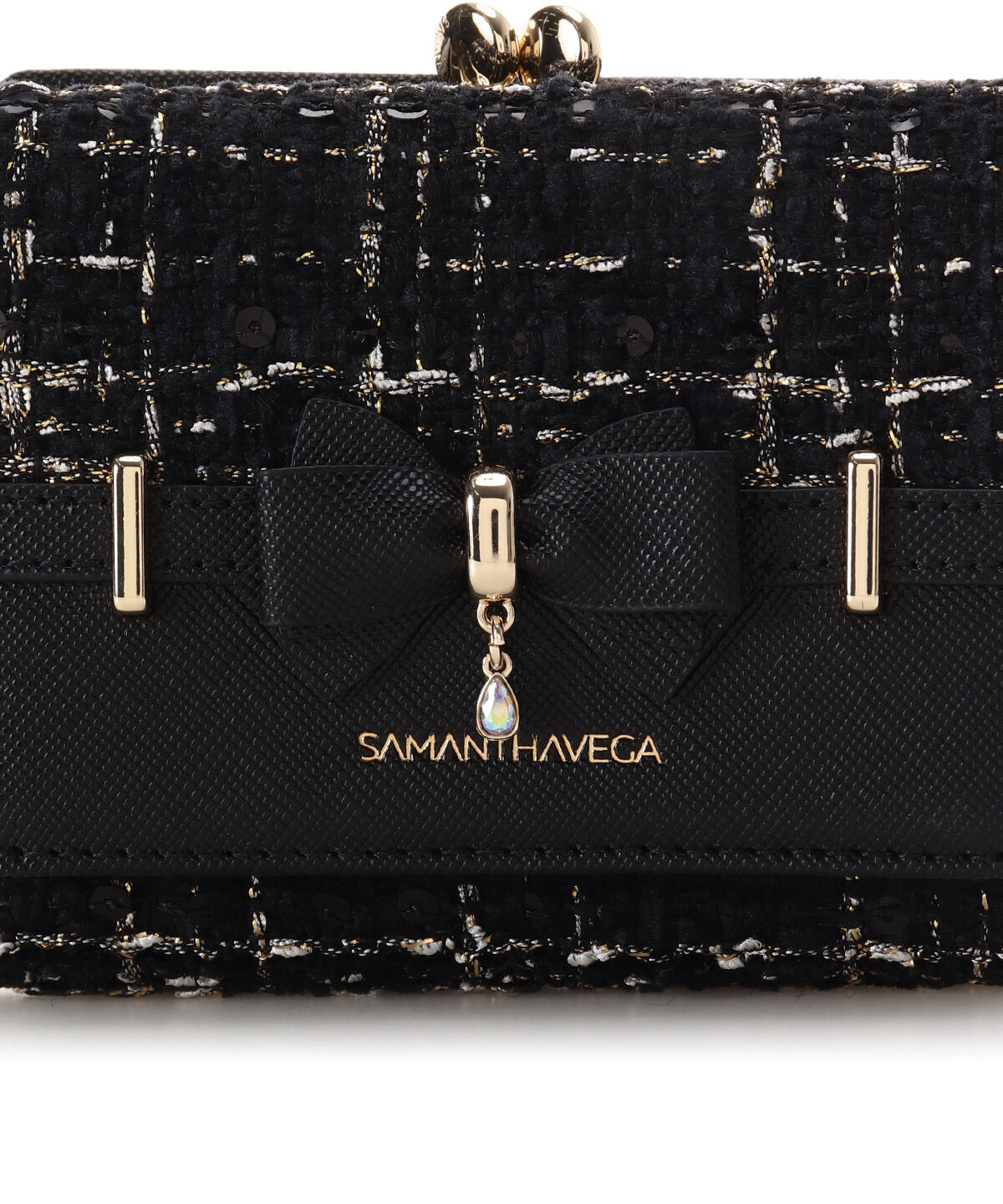 Samantha Vega「ツイードアクセントリボン折財布」|財布|