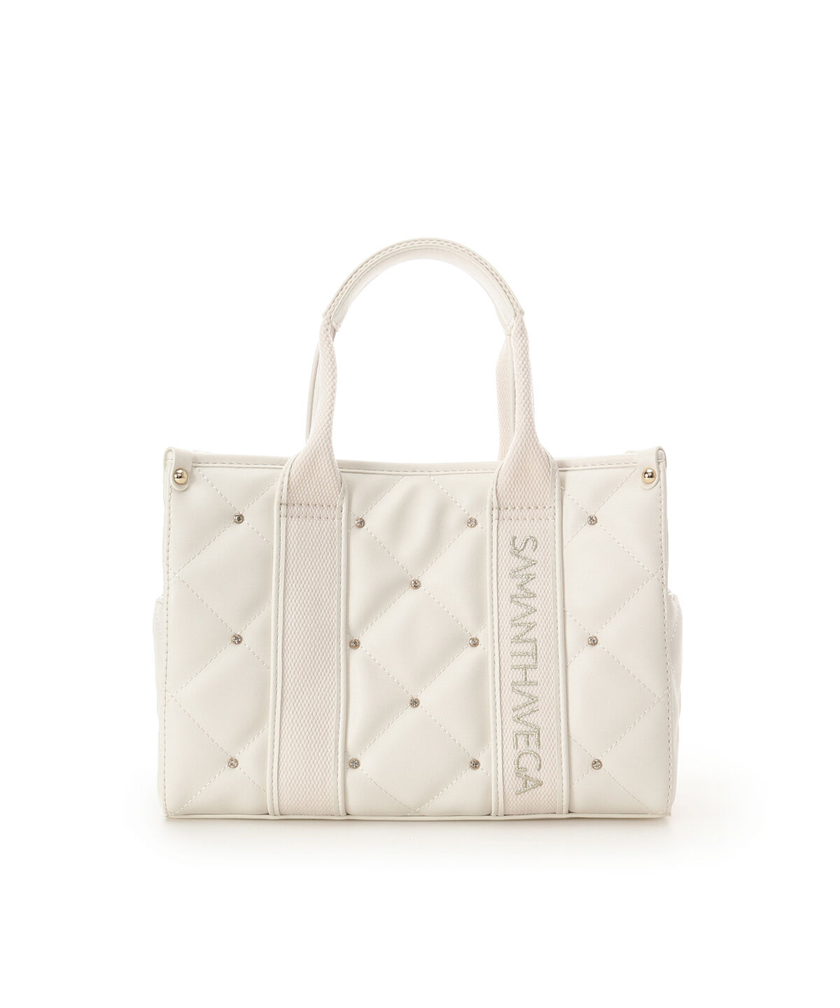 Samantha Vega「ロゴテープビジューハンドバッグ」|ハンドバッグ|ホワイト