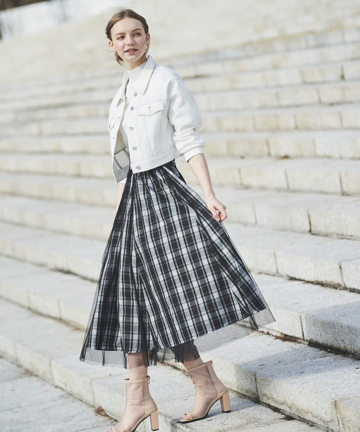 アンドクチュール「クロップドデニムジャケット」|デニムジャケット|