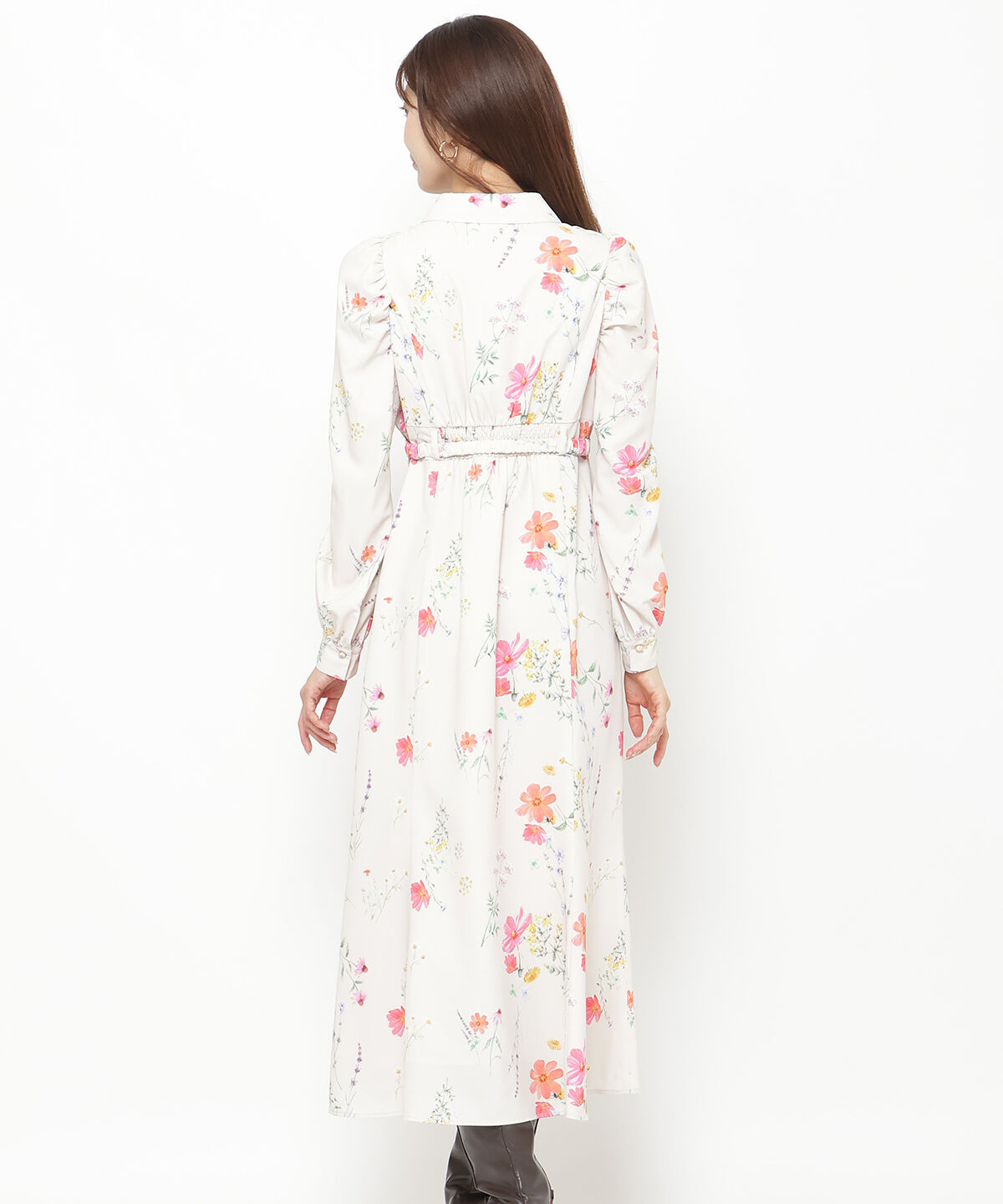 アンドクチュール「コスモスガーデンプリントシャツワンピース」|ワンピース|