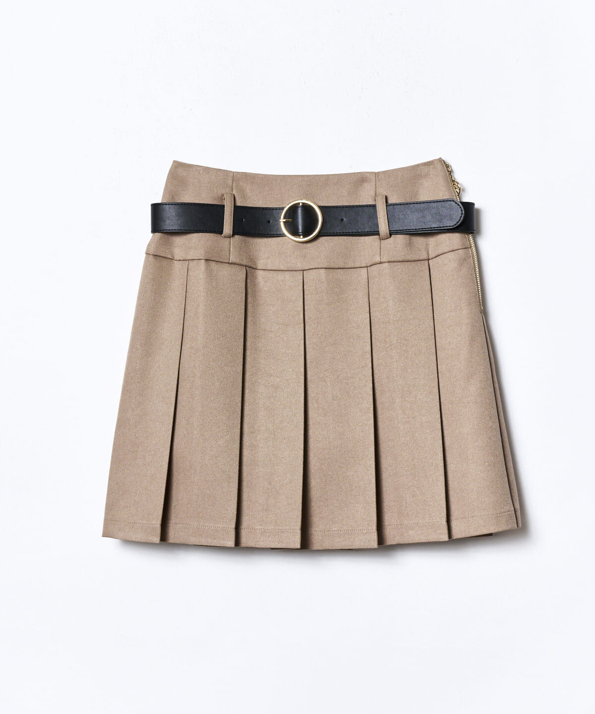 REDYAZEL「ベルト付きローウエストプリーツミニスカート」|フレア|