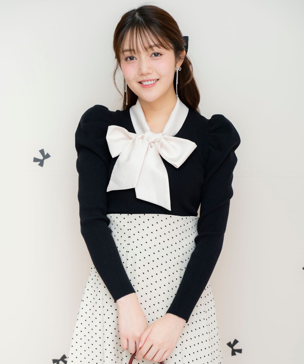 WILLSELECTION「異素材リボンタックスリーブプルオーバー」|ニット・セーター|