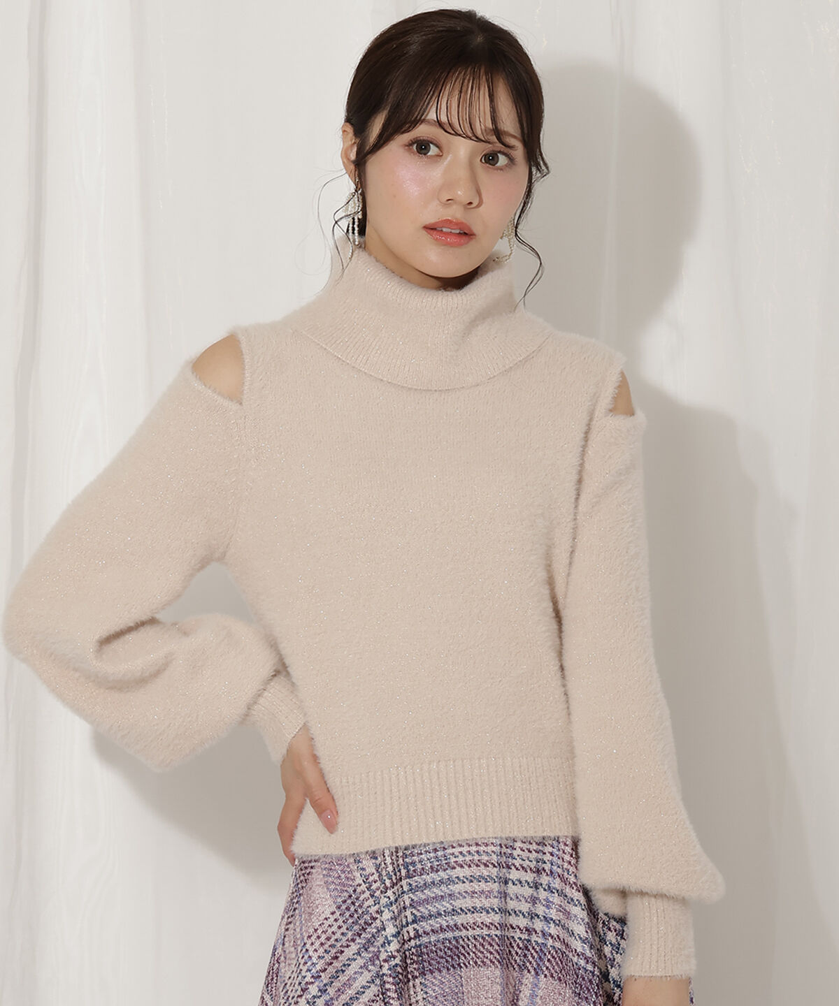 WILLSELECTION「ショルダースリットオフタートルフェザーニット」|ニット・セーター|