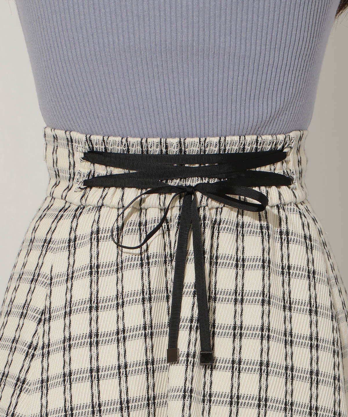 WILLSELECTION「フリンジチェック柄スカート」|フレア|