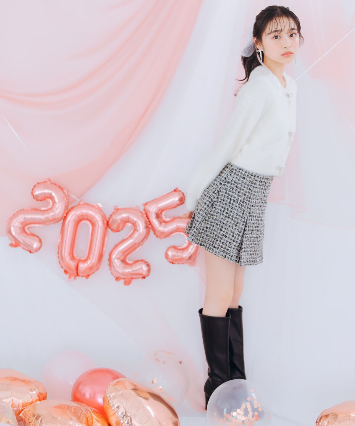 WILLSELECTION「リボンモチーフシャギーカーディガン」|カーディガン|