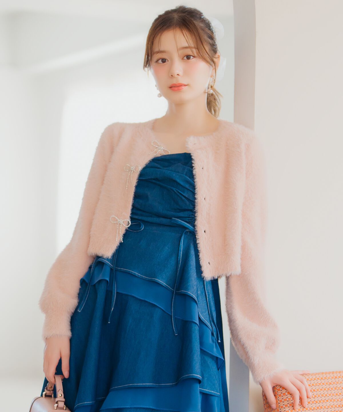 WILLSELECTION「リボンモチーフシャギーカーディガン」|カーディガン|