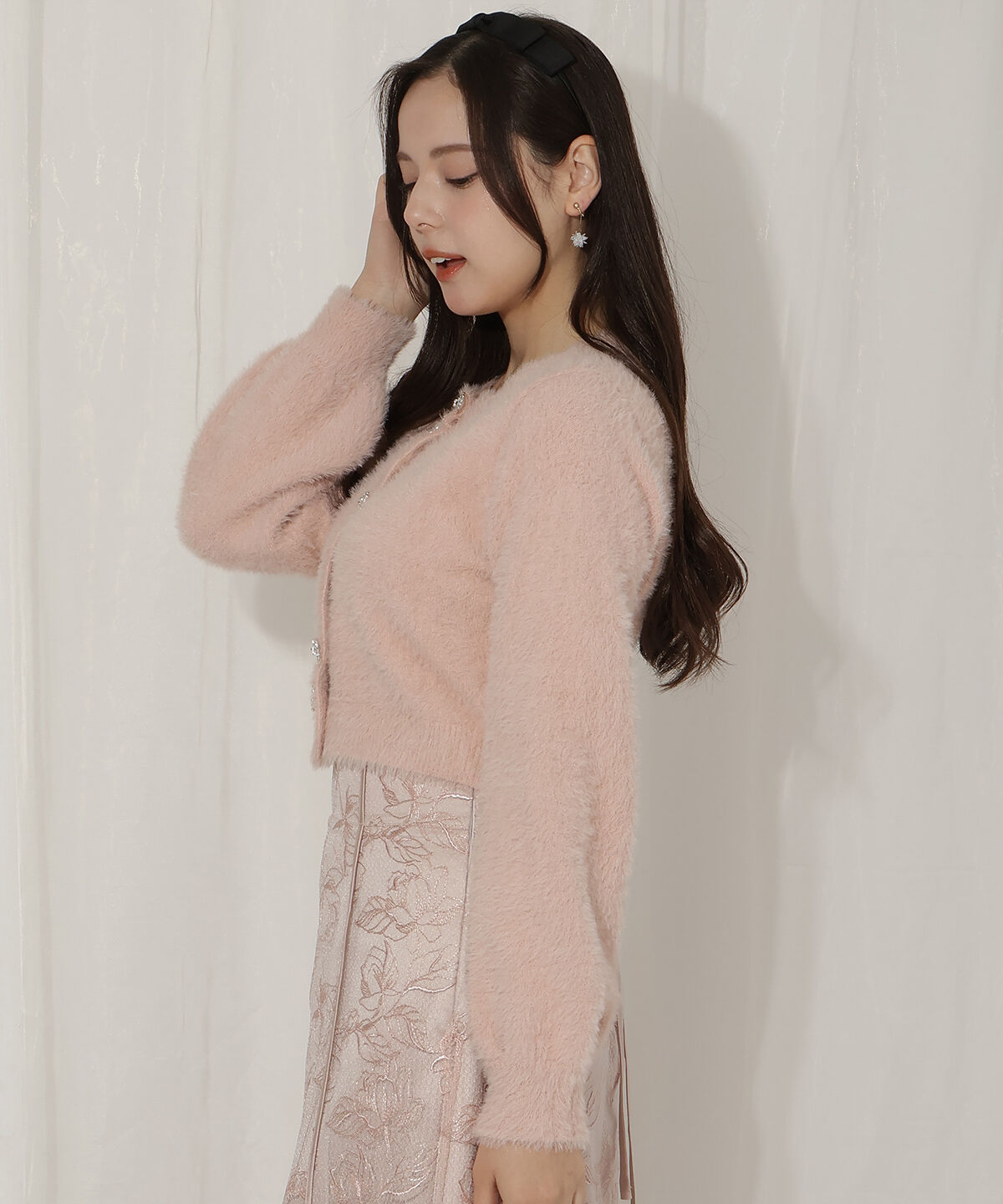 WILLSELECTION「リボンモチーフシャギーカーディガン」|カーディガン|