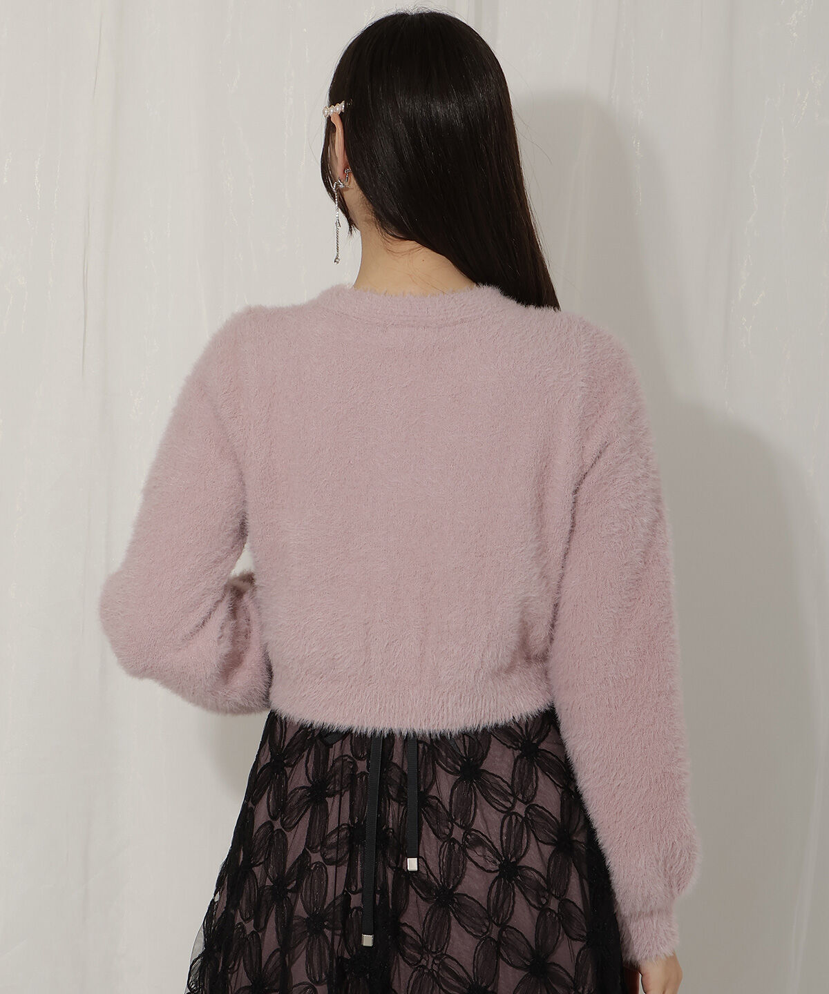 WILLSELECTION「リボンモチーフシャギーカーディガン」|カーディガン|