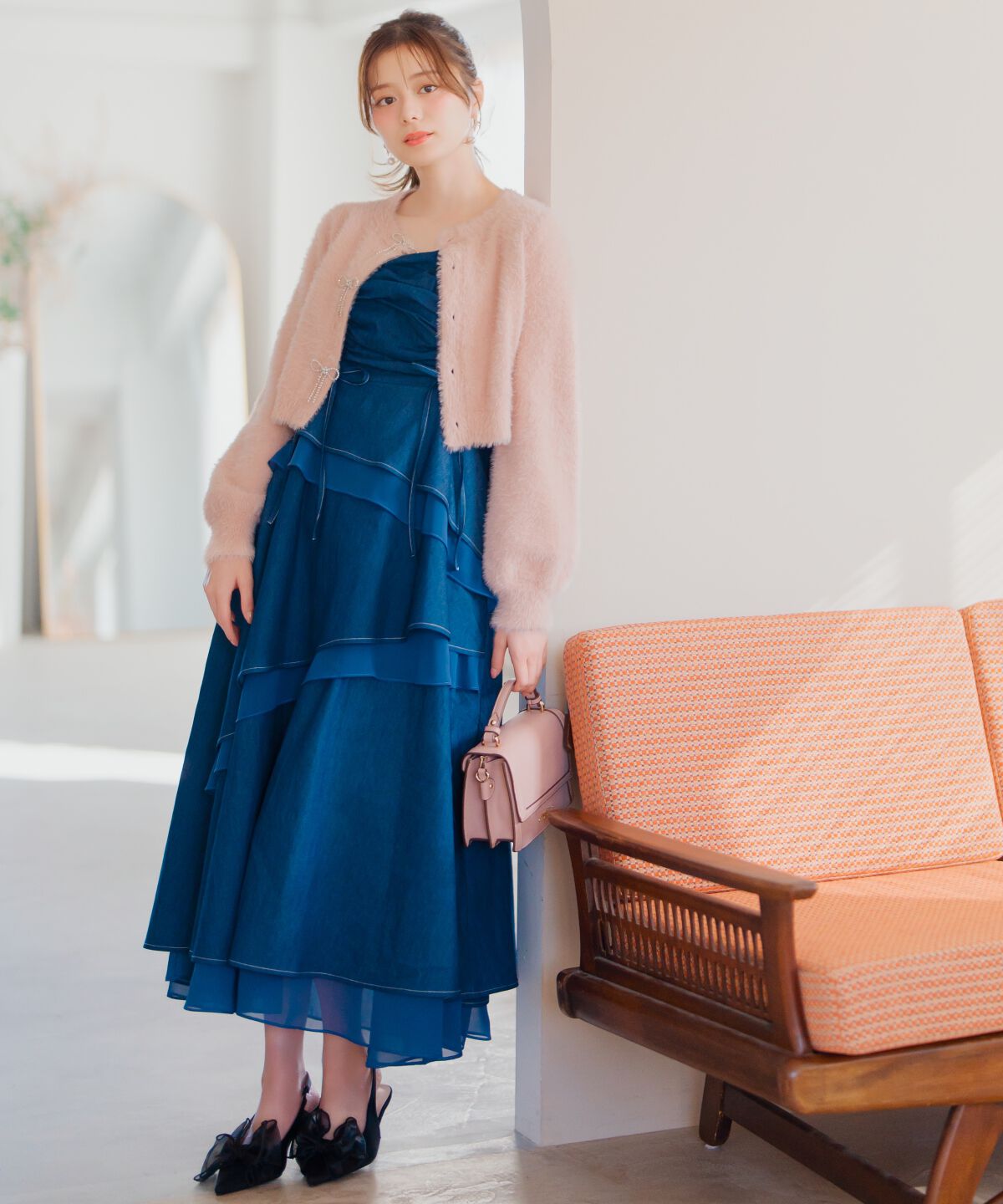 WILLSELECTION「リボンモチーフシャギーカーディガン」|カーディガン|