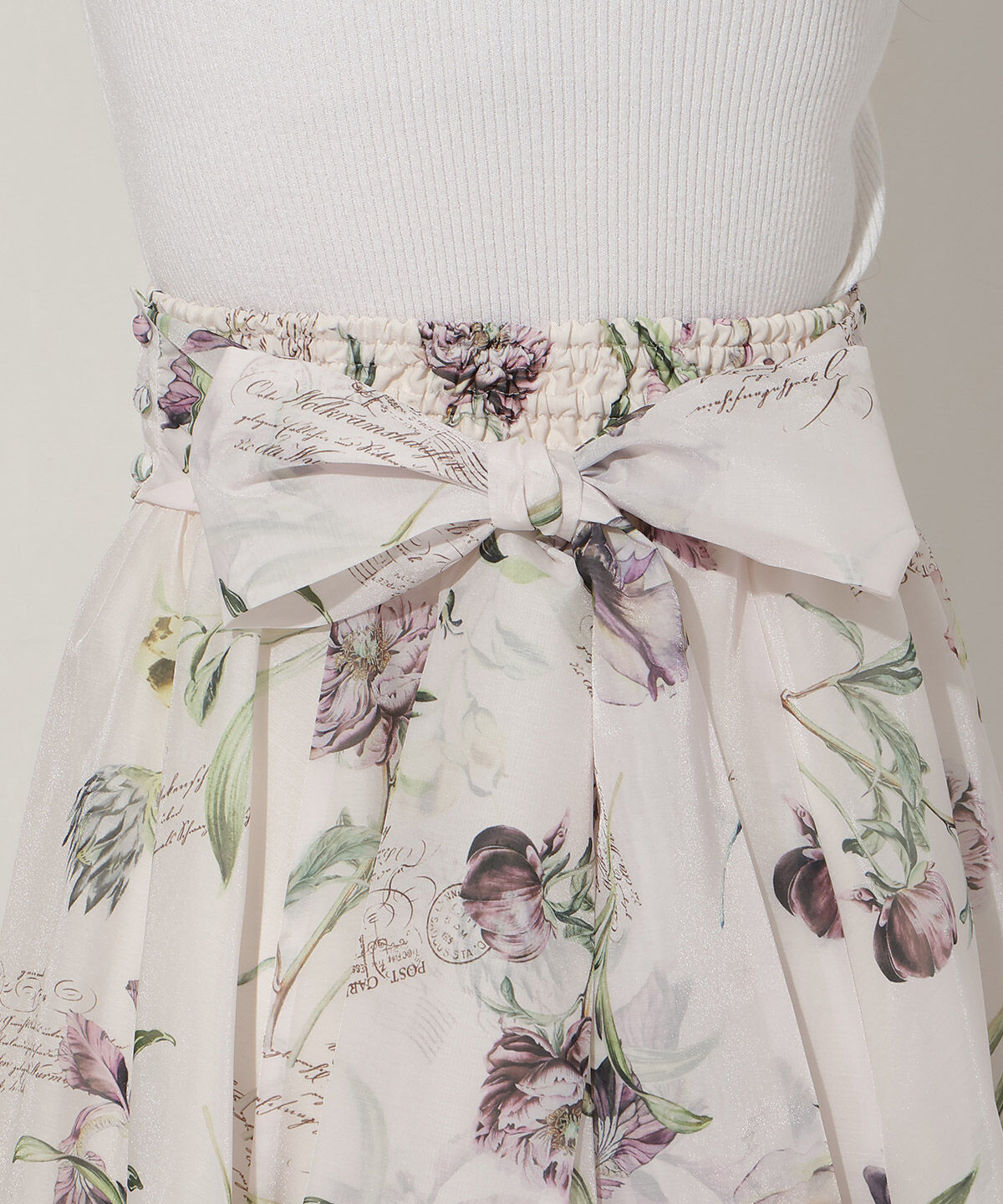 WILLSELECTION「ビッグリボンシアーフラワースカート」|フレア|