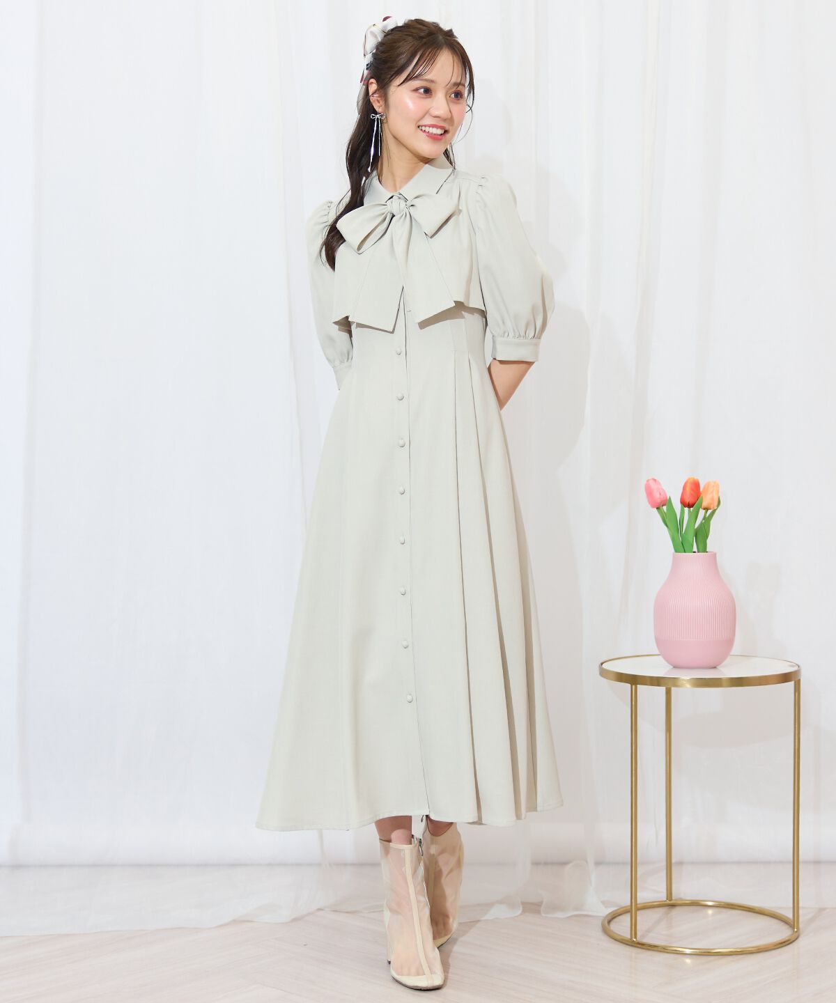 WILLSELECTION「レイヤードライクリボンタイシャツワンピース」|ワンピース|