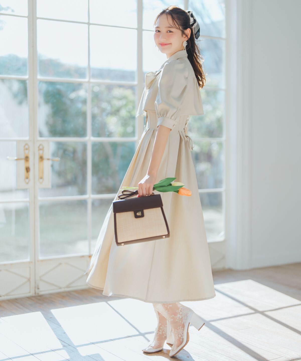 WILLSELECTION「レイヤードライクリボンタイシャツワンピース」|ワンピース|