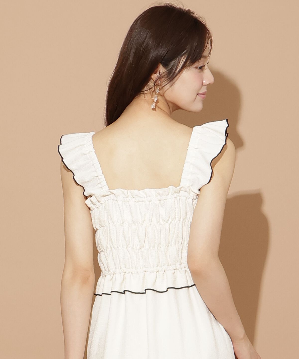 WILLSELECTION「肩フリルシャーリングワンピース」|ワンピース|