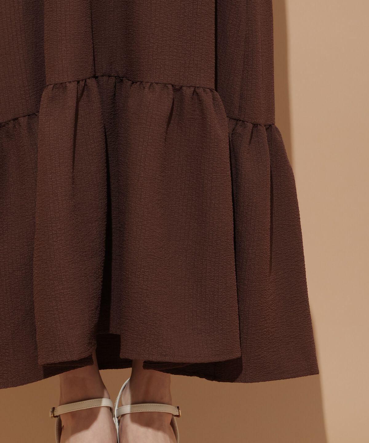 WILLSELECTION「肩フリルシャーリングワンピース」|ワンピース|