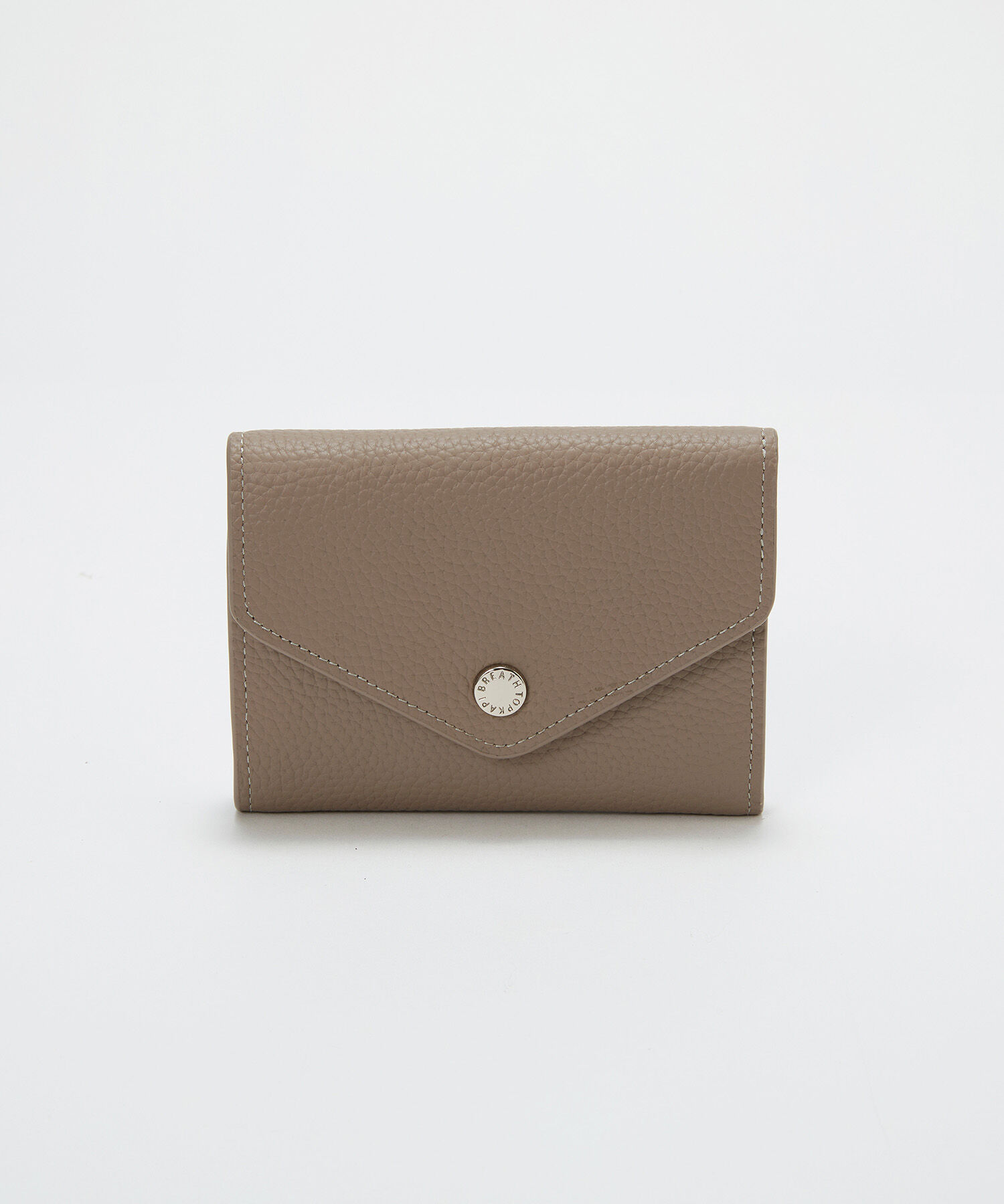 TOPKAPI BREATH「【Breath TOPKAPI】DUAL デュアル シュリンクレザー バイカラー 三つ折り 財布　薄型 / 軽量」|財布|グレージュ